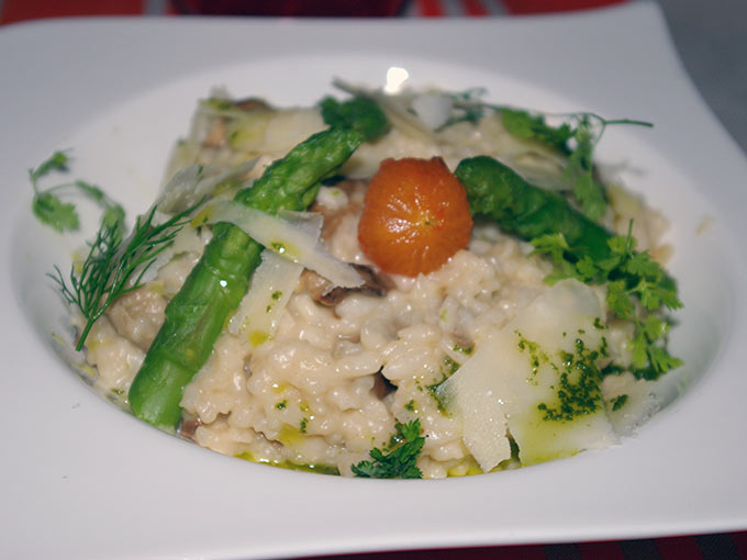 Table du 9 - asparagus risotto
