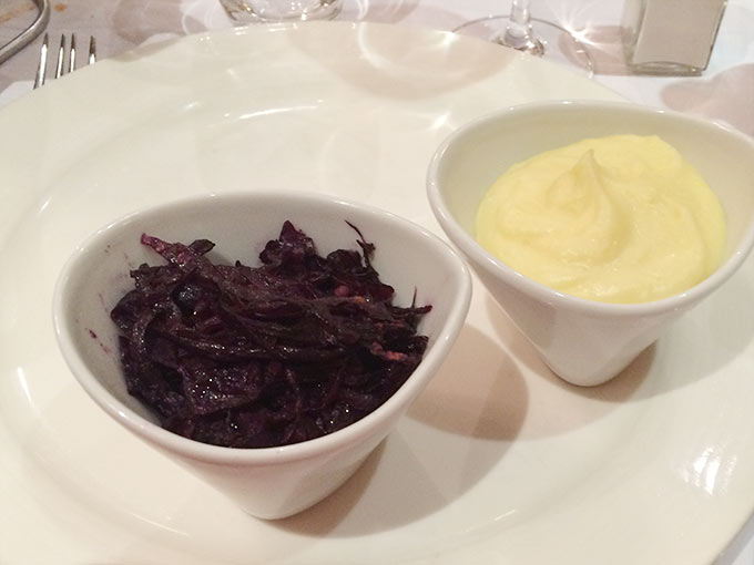 Café du Centre - braised red cabbage and mashed potatoes