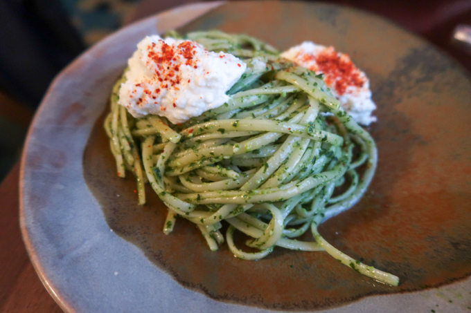 Bombar restaurant - Pesto and ricotta linguine