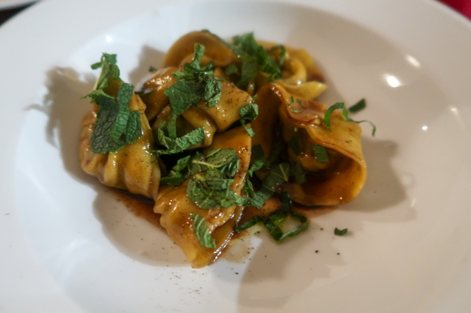 Bombar restaurant - lamb-filled pasta