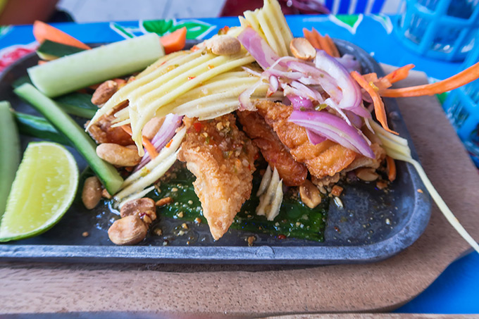 Soi Thai restaurant - fried sea bass salad